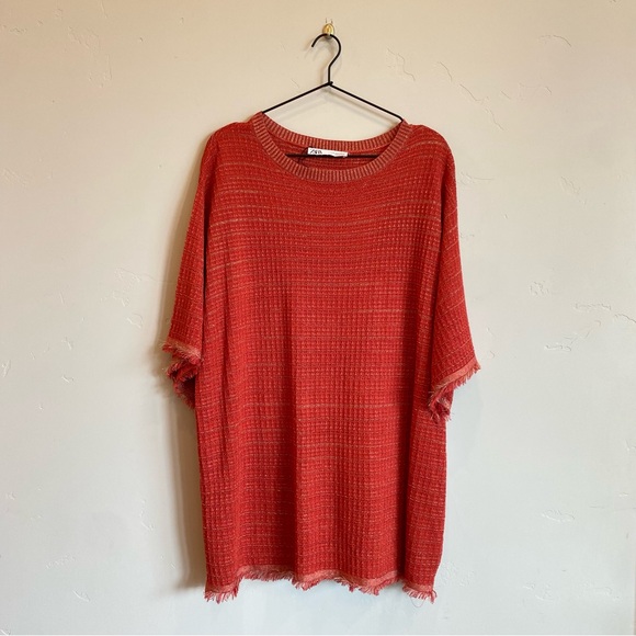 Zara Dresses & Skirts - ZARA Red Orange Knit Shift Mini Dress